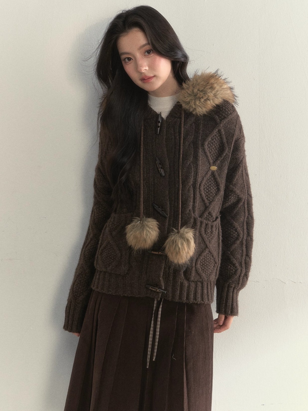 Textured Cable-Knit Wool Sweater