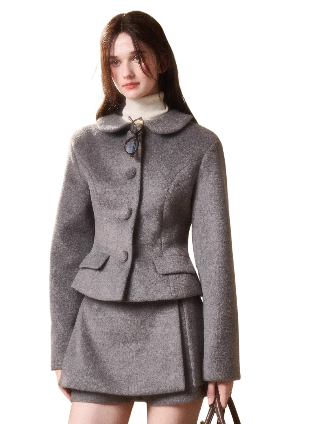 Cosagach Woolen Chic Jacket &amp; Shorts Set