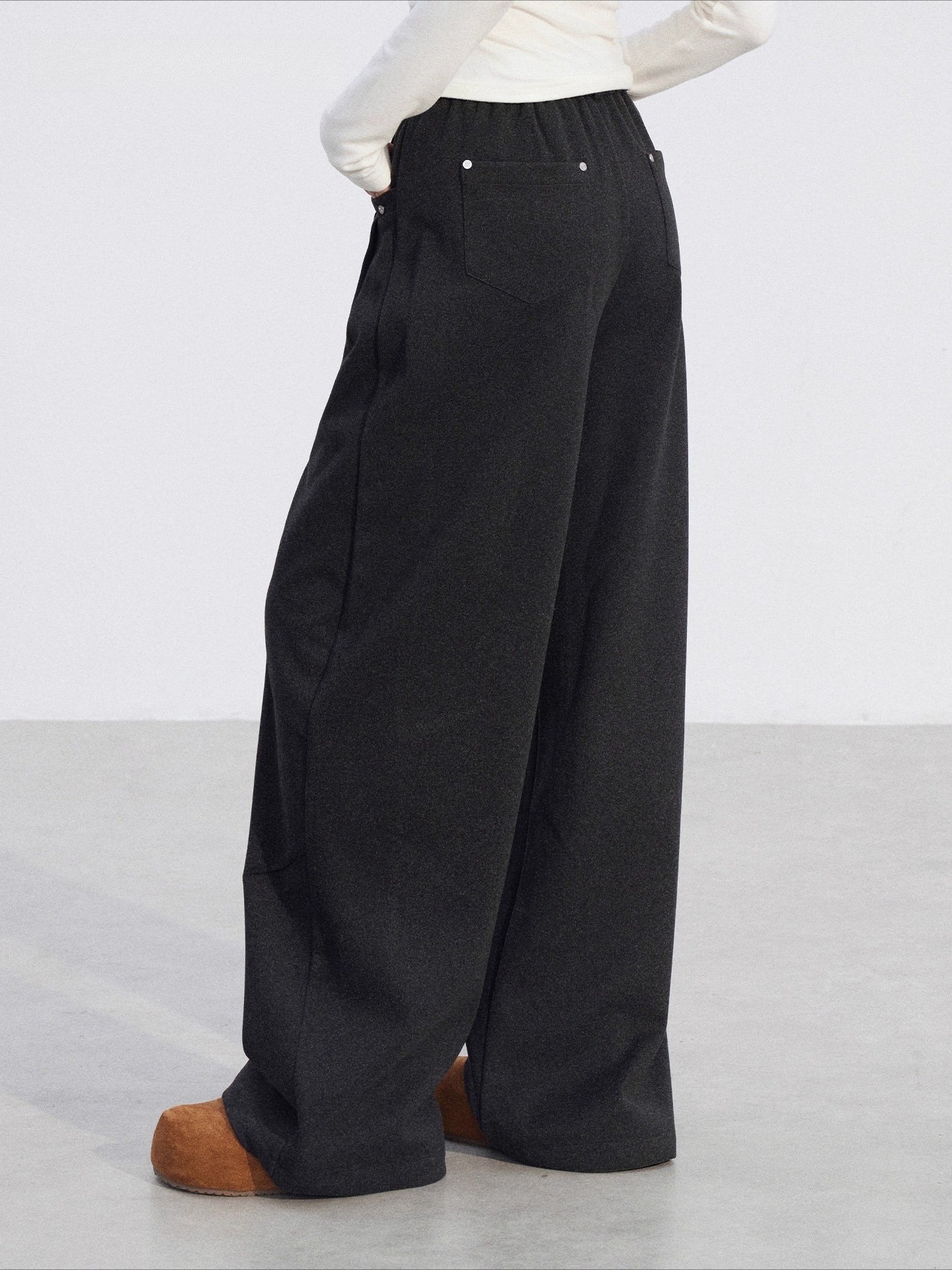 Wool-Blend Wide-Leg Trousers