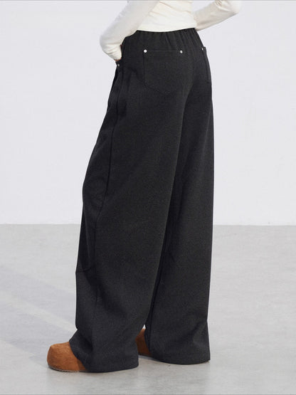 Wool-Blend Wide-Leg Trousers