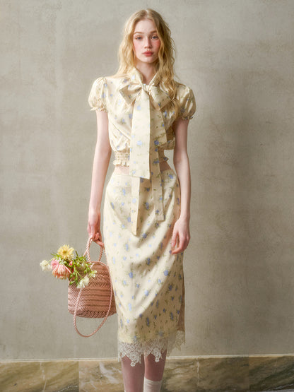 Lazy Shirt Lace Dress Set