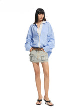 Wrinkle-Resistant Striped Fake Two-Piece Silhouette Collared Shirt - CHINASQUAD