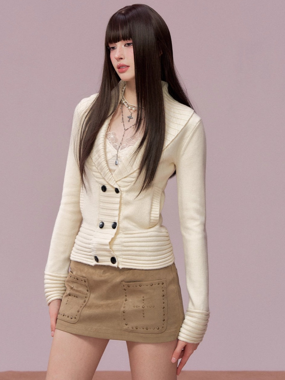 Minimalist Wool-Blend Knit Cardigan