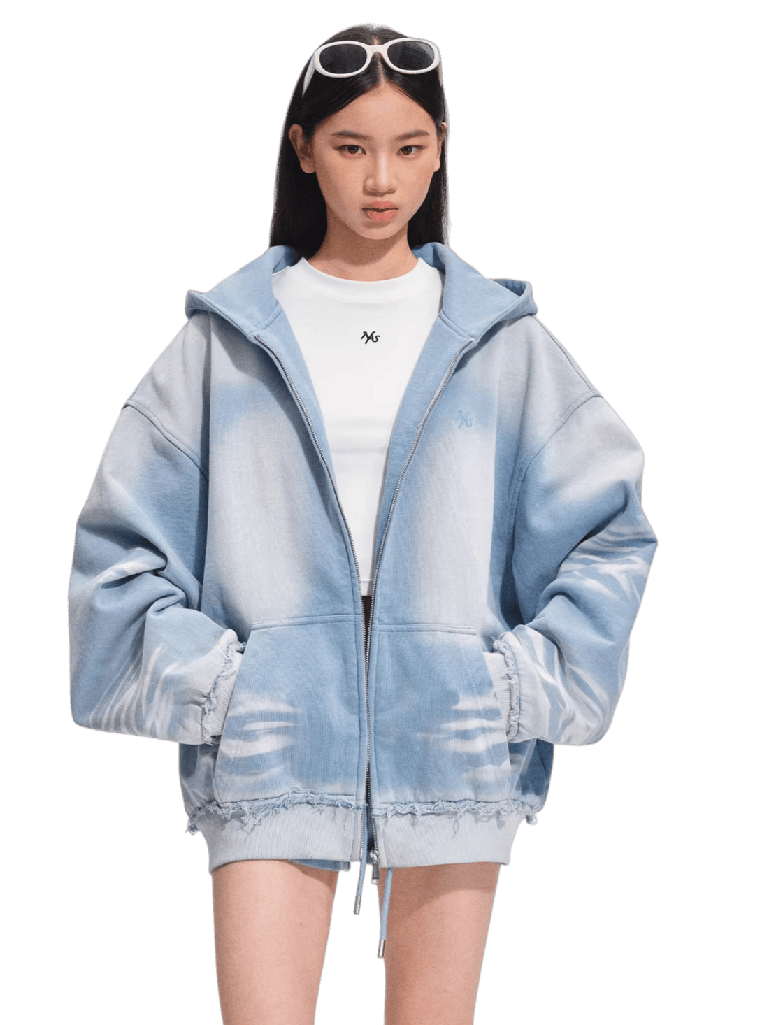 Vintage-Washed Oversized Hooded Sweatshirt