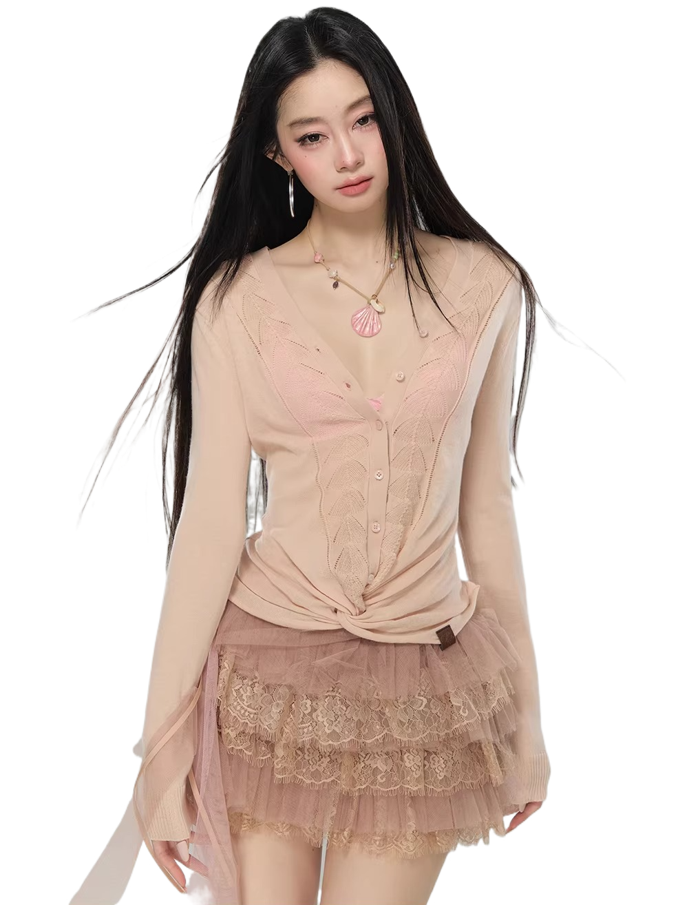 Reversible V-Neck Acetate Wool Knit T-Shirts