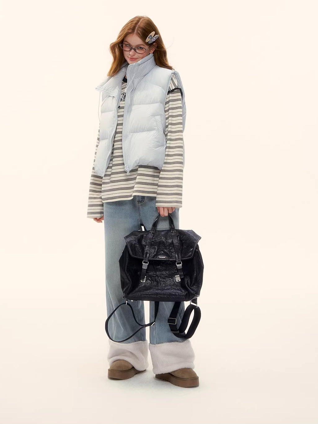 Straight-Leg Wide Denim Pants