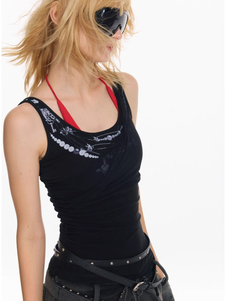 Punk Mesh Strap Tank Top
