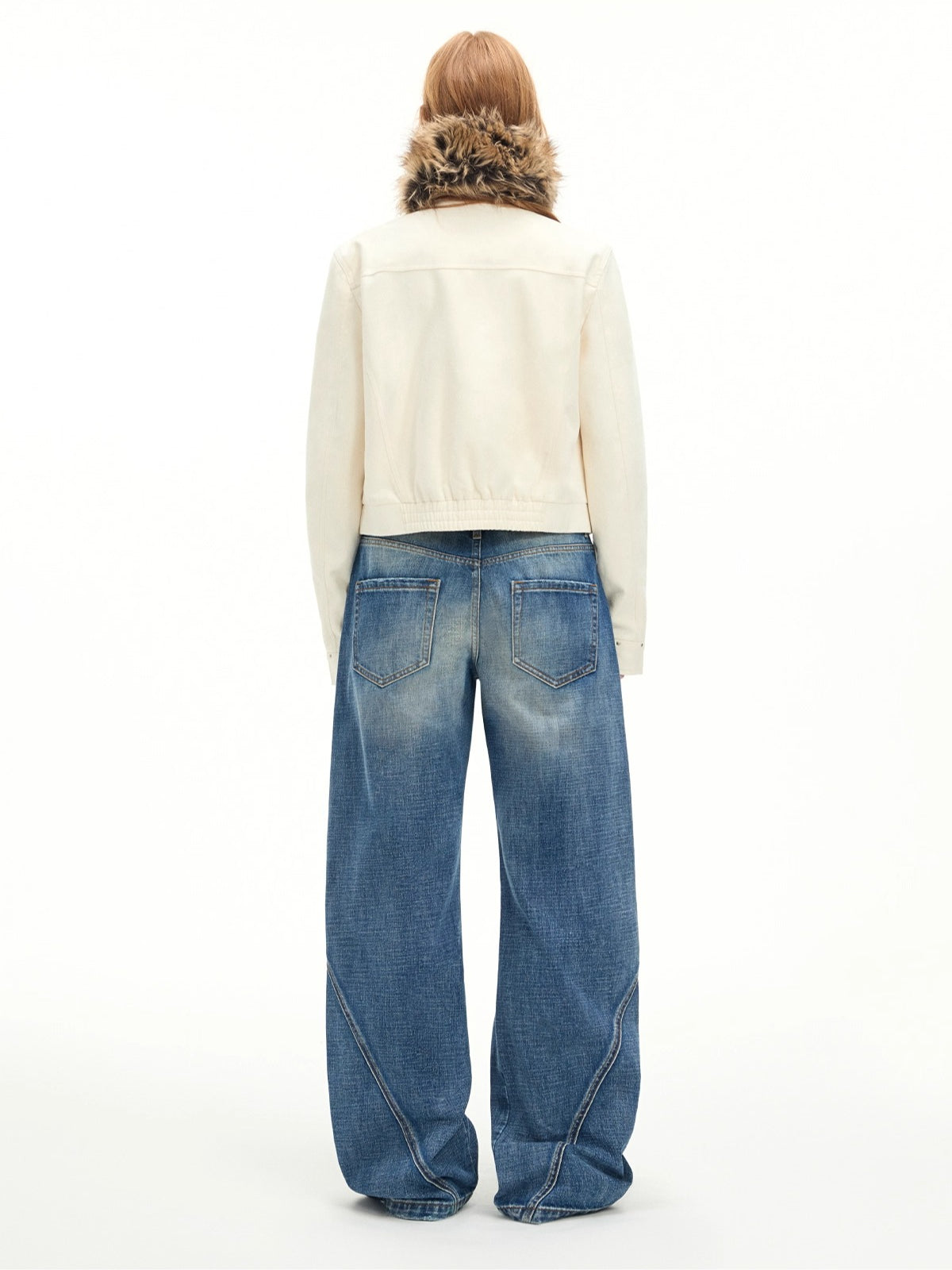 Vintage Washed Wide-Leg Denim Pants