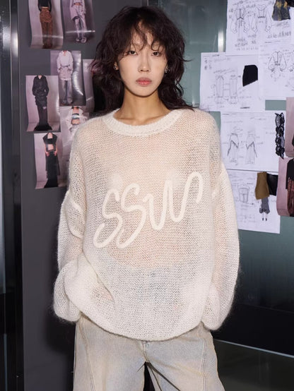 Mohair-Blend Oversized Knit Sweater