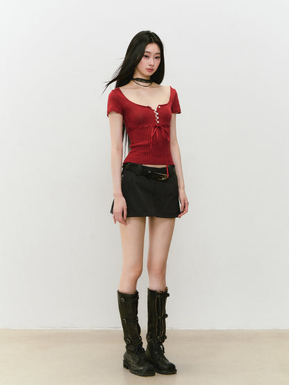 Casual Pencil Skirt with Double - Side Zippers - CHINASQUAD