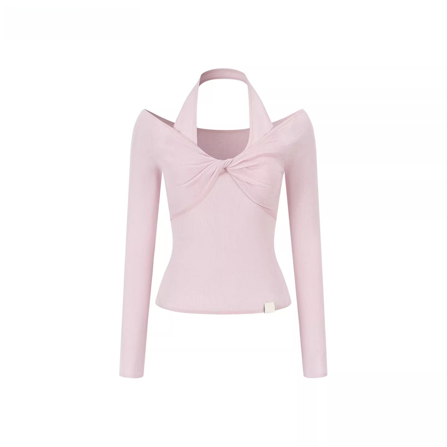 Off-Shoulder Halter Knit Top