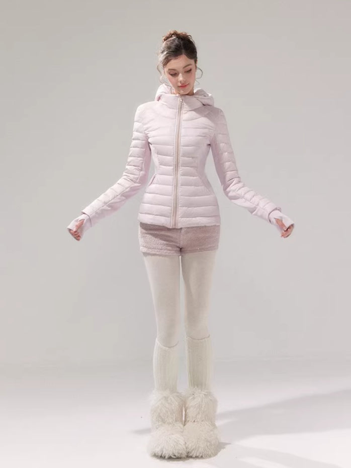 Lightweight 90% Down Quilted Stand-Collar Coat