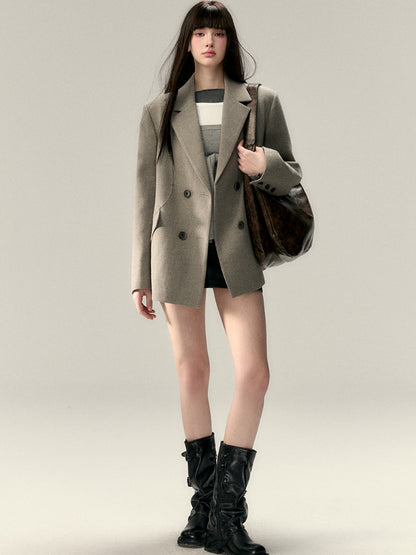 Rivet Oversized Thickened Wool Blazer