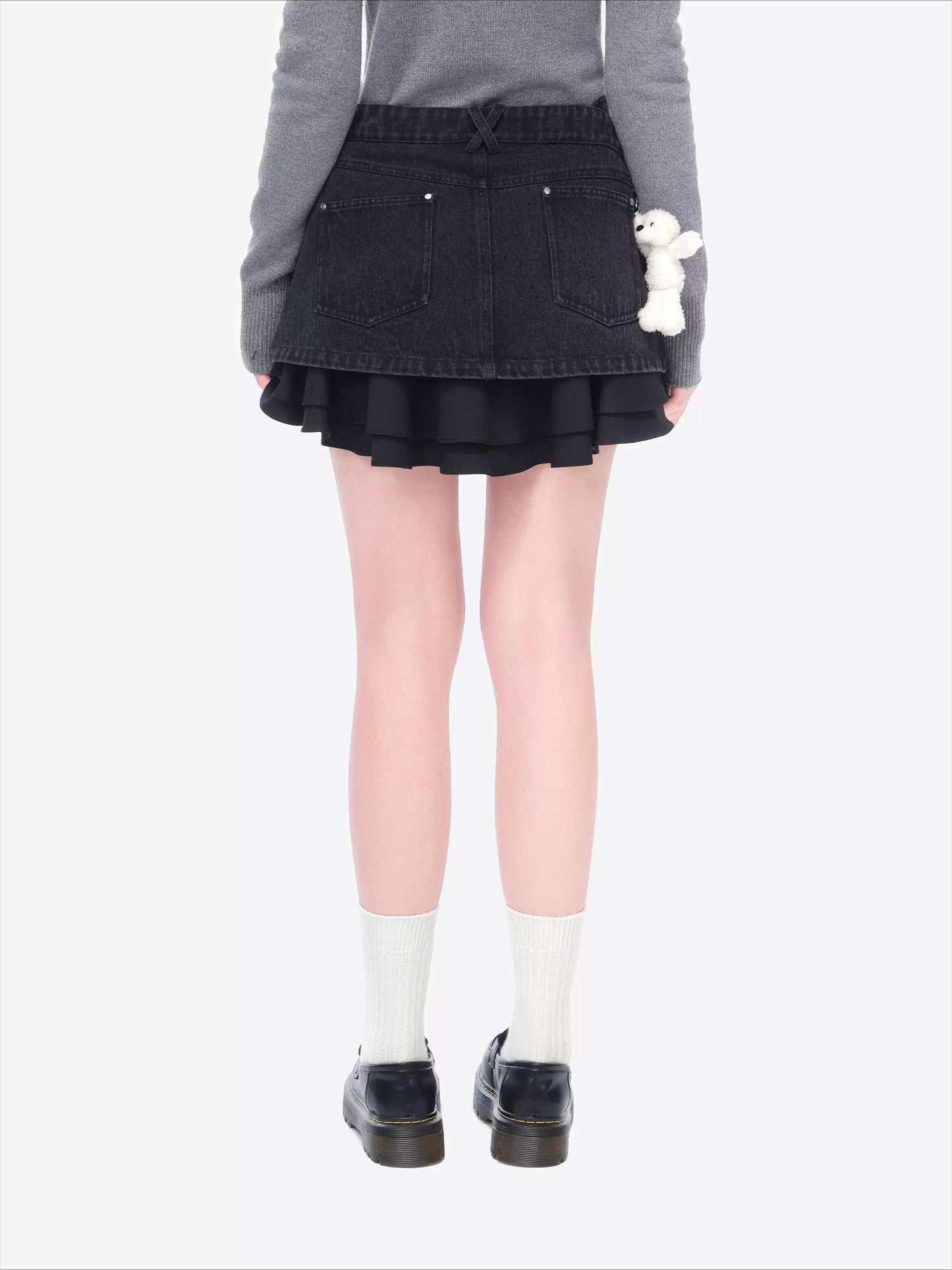 Multi-Way Patchwork Denim Mini Skirt