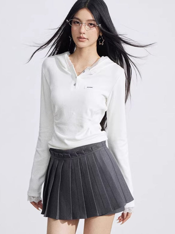 Pleated Layered Mini Skirt