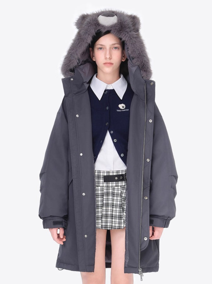 Faux Fur Collar Parka Down Coat