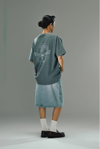 Washed Vintage-Style Crew Neck T-Shirt - CHINASQUAD