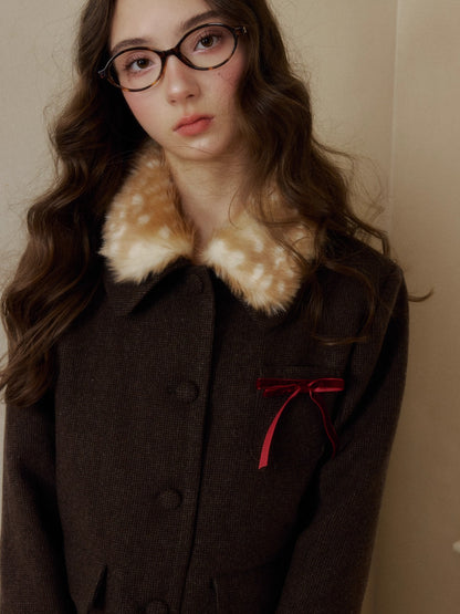 Vintage Wool Coat &amp; Pleated Skirt Set