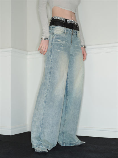 Vintage Dual Waistband Straight-Leg Jeans