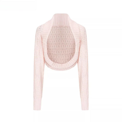 Knit Cardigan &amp; Striped Camisole Two-Piece Set