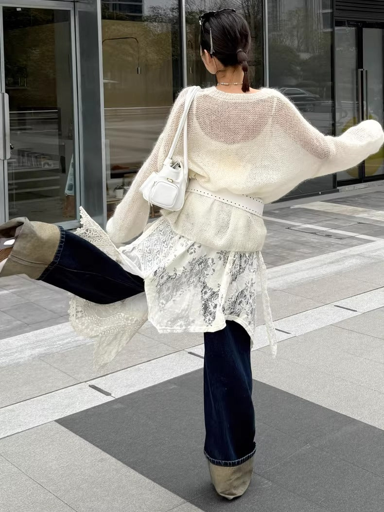 Mohair-Blend Oversized Knit Sweater