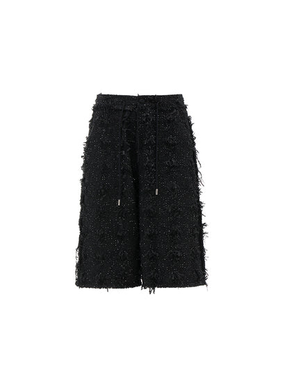 Black Tweed Cropped Pants