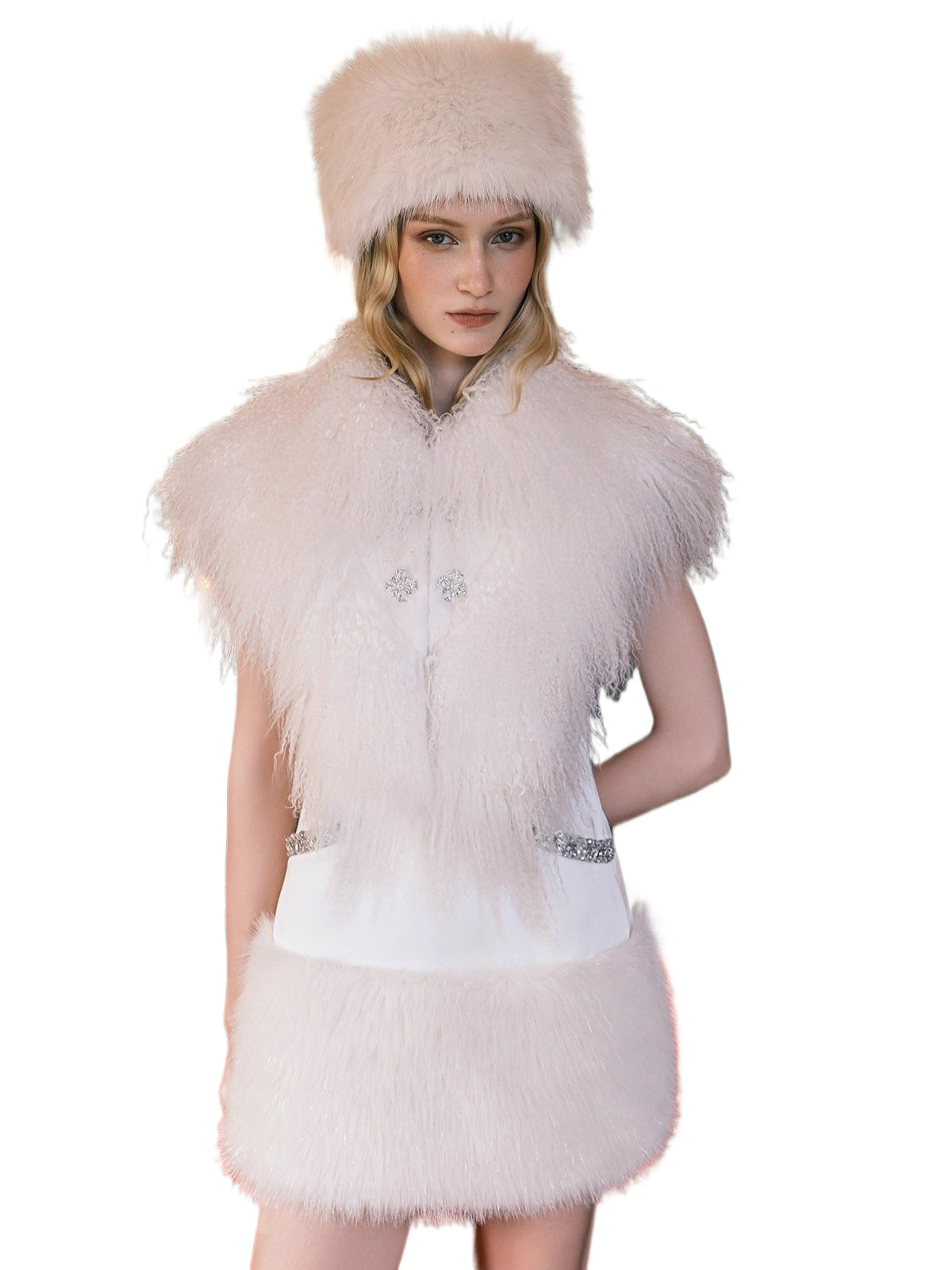Vela Shearling &amp; Rex Rabbit Reversible Fur Vest