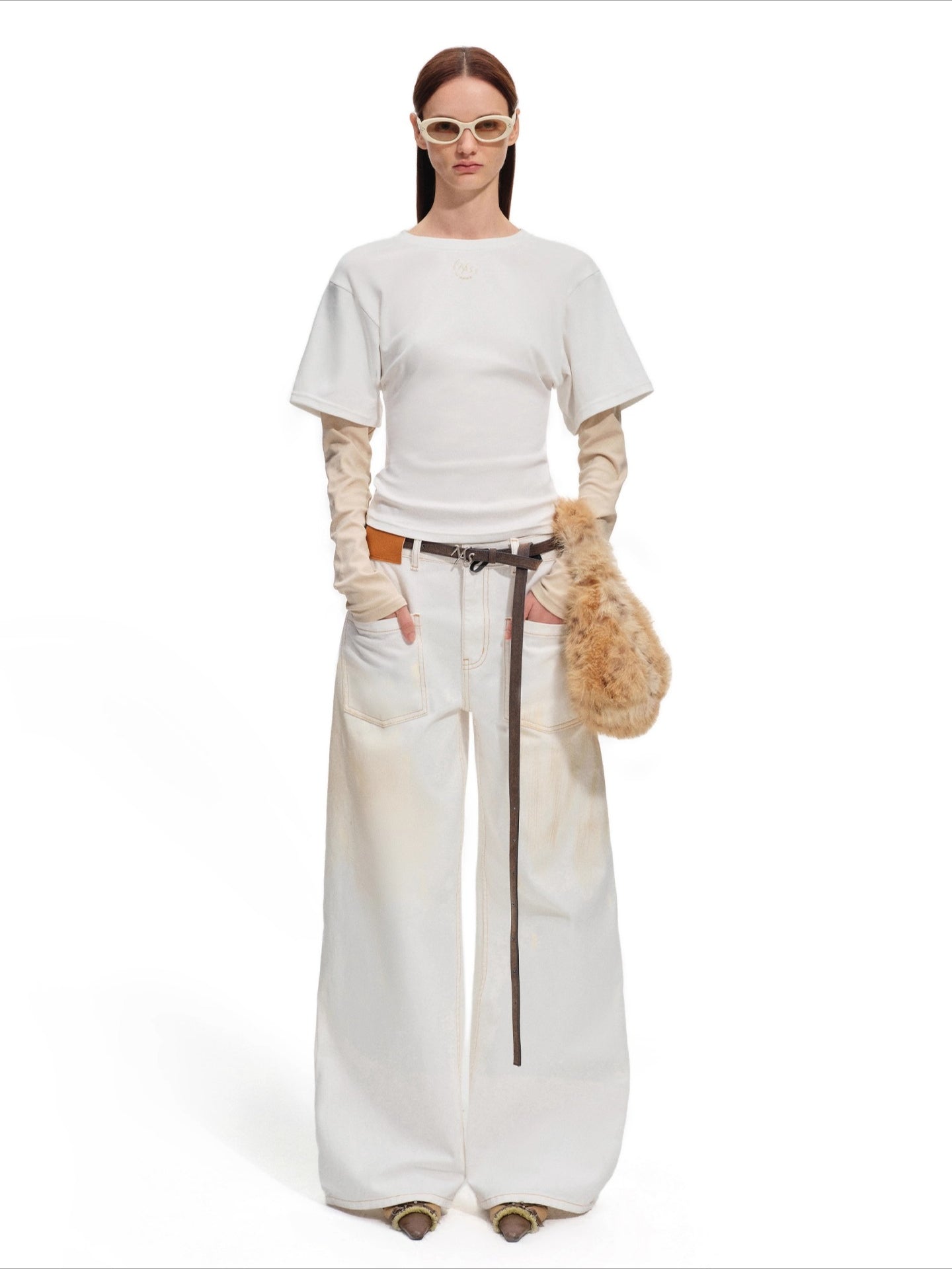 Contrast Paneled Long-Sleeve Tee