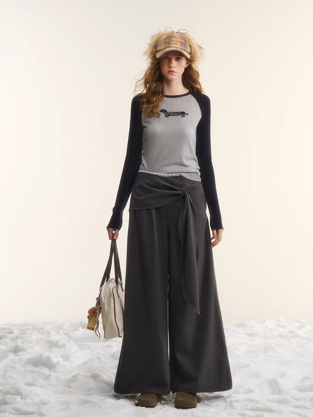 Wool-Blend Jacquard Raglan Knit Top