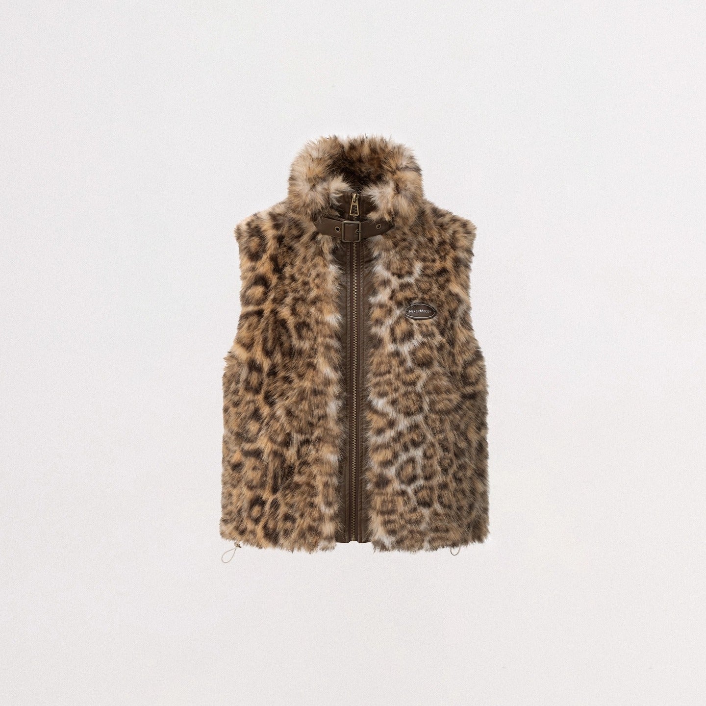 Faux-Fur Panel Vintage Sleeveless Vest