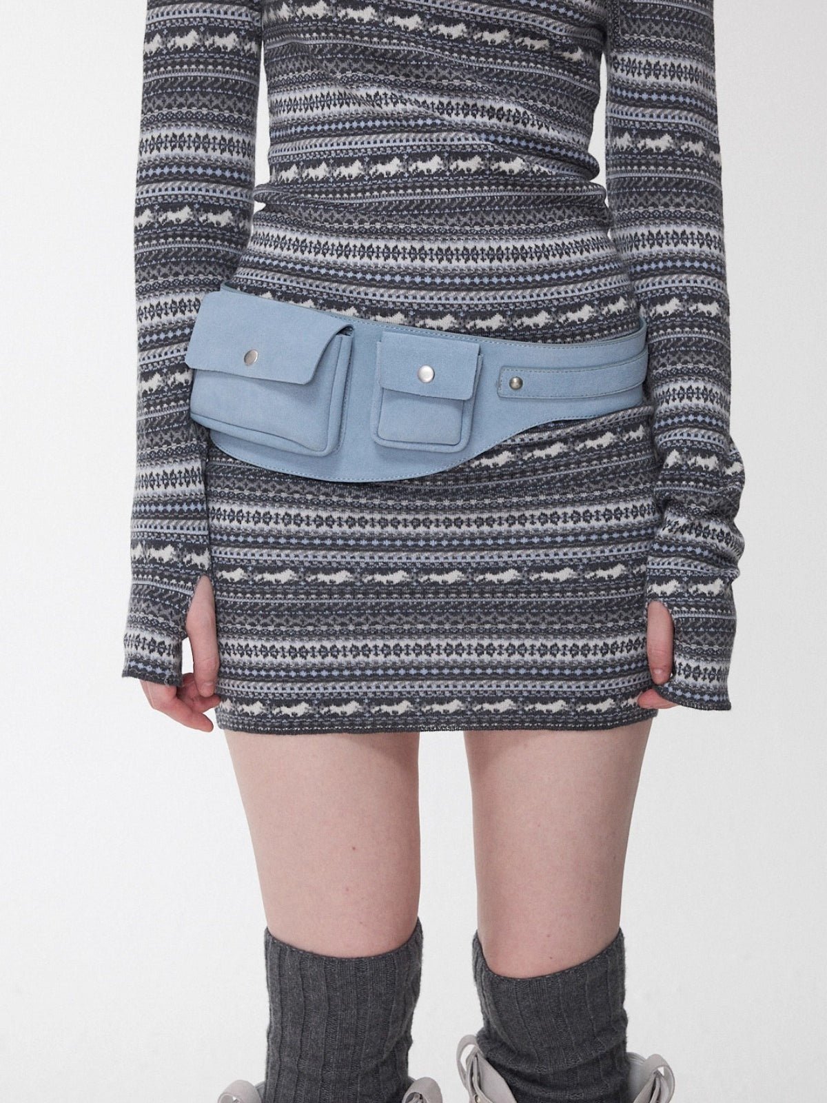 Vintage Suede Multi-Pocket Utility Waist Bag