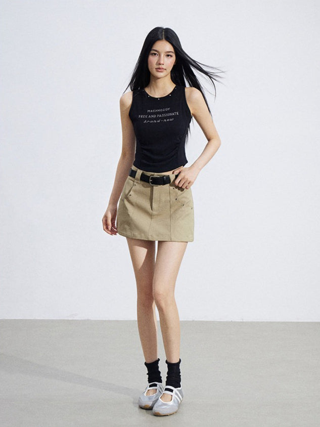 A-Line Utility Mini Skirt