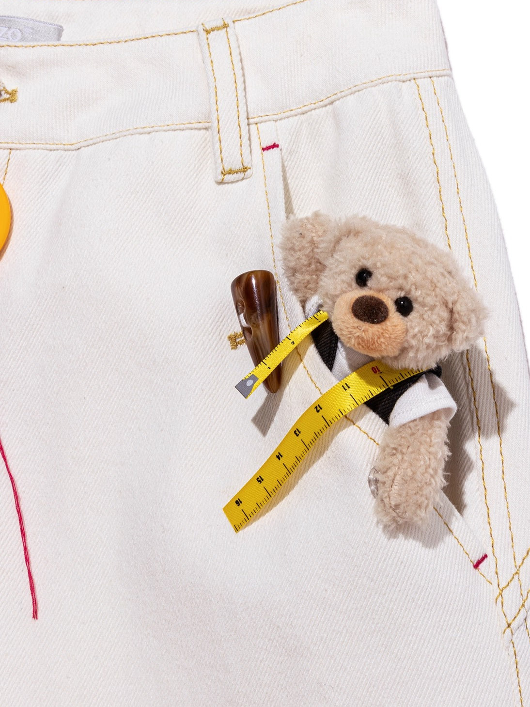 Tailor Bear Wide-Leg Denim Trousers