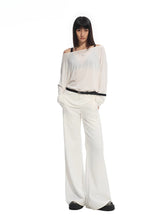 Boat Neck Slightly Sheer Knotted Open-back T-shirt - CHINASQUAD