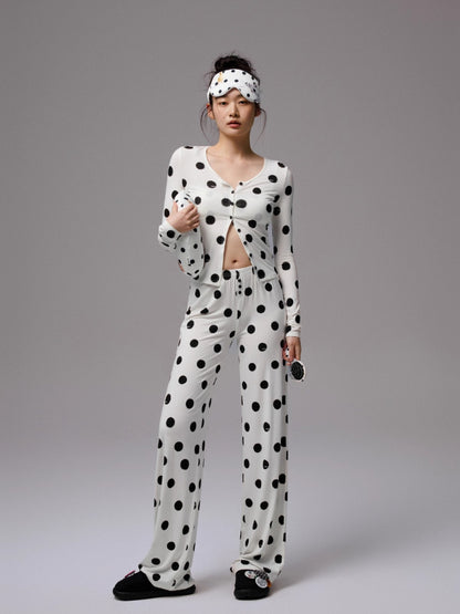 Color-Block Polka Dot Lace Lingerie