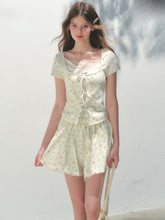 Sea Salt Flavor Printed Short-Sleeve Tie T-shirt & Skirt Set - CHINASQUAD