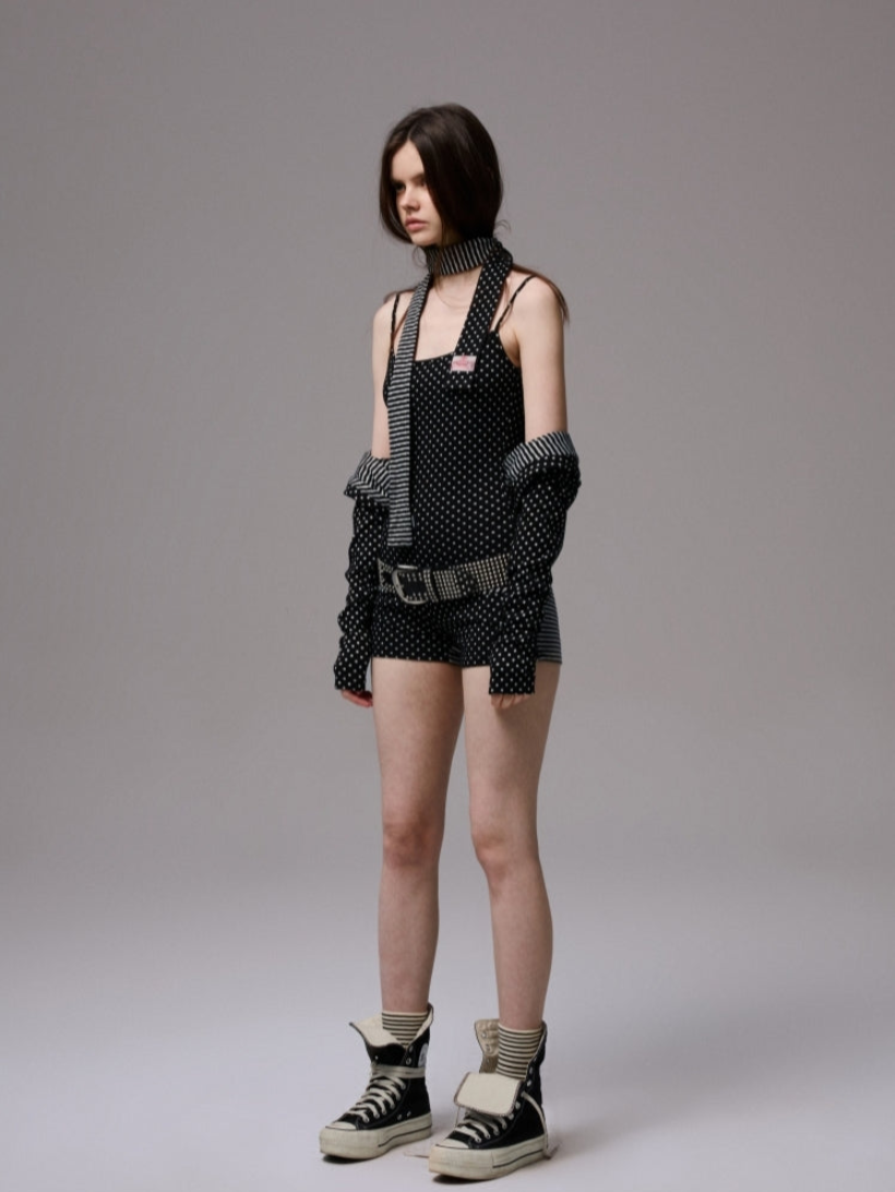 Polka Dot Stripe Double-Sided Tank Top | Final Sale