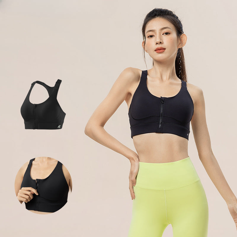 Front-zip One-piece High-strength Yoga Sports Bra