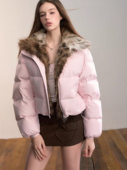 Detachable Faux Fur Collar Down Jacket
