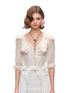 Contrast Ruffle Sailor Collar Chiffon Cropped Cardigan 1Jinn Studio