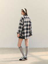 Pearl-Trimmed Polo-Neck Checkered Shirt - CHINASQUAD
