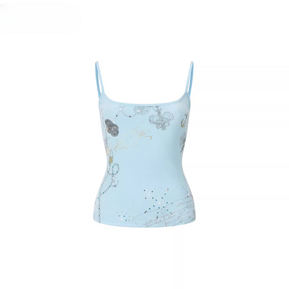Crystal-Embellished Printed Slim-Fit Camisole