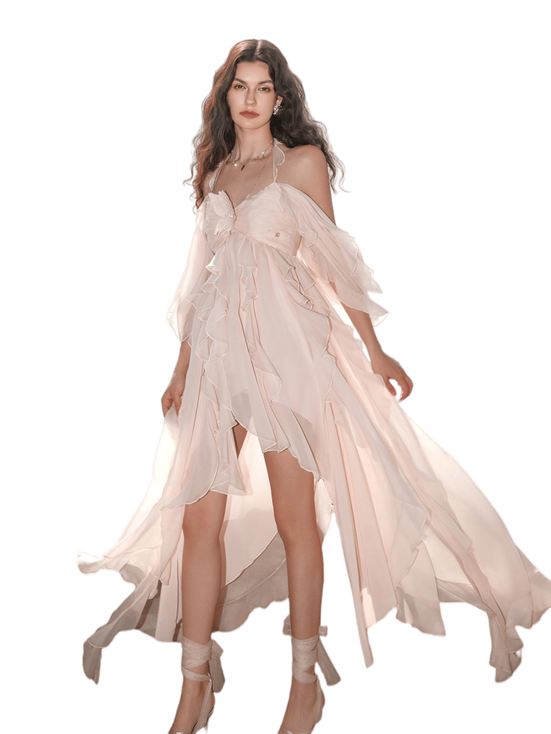 Layered Halter Maxi Dress