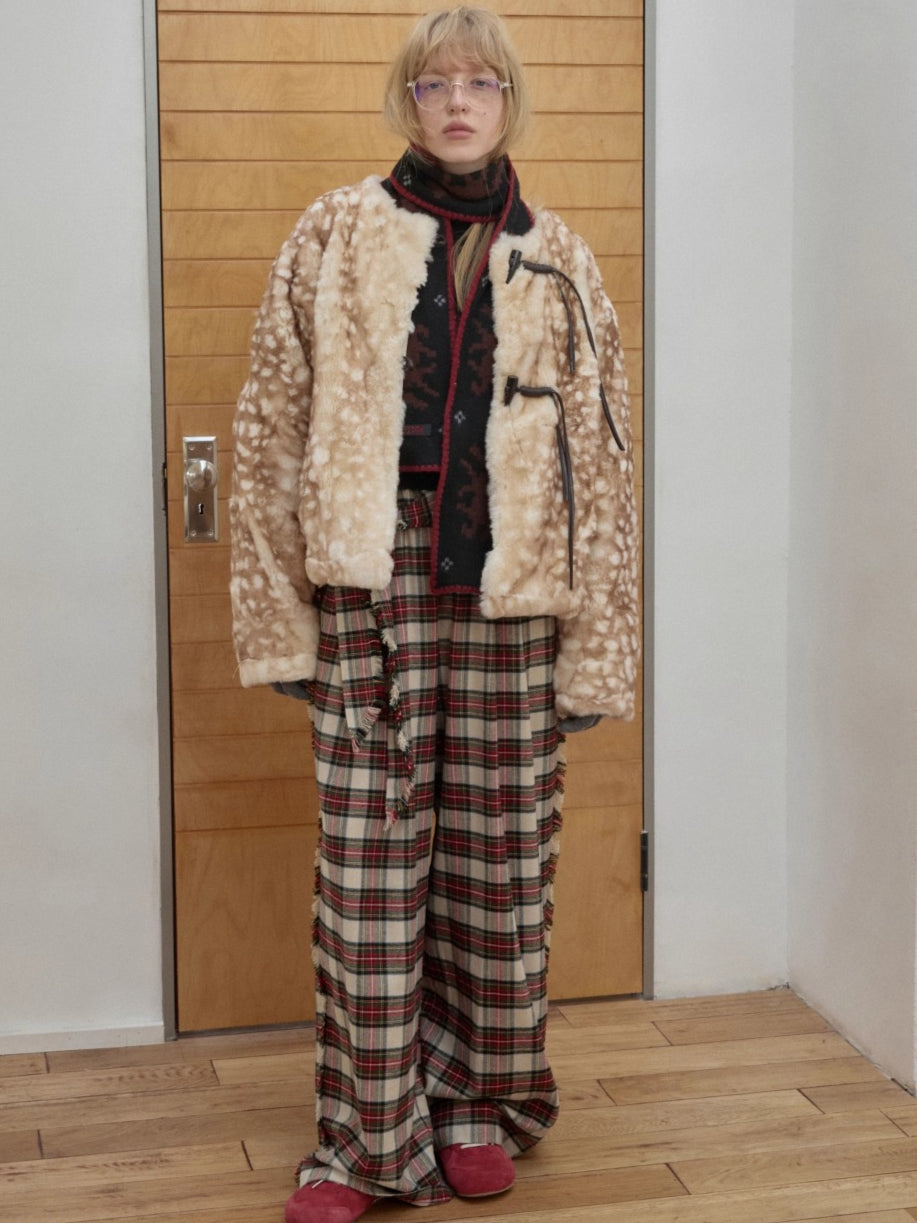 Fair Isle Pony Jacquard Knit Scarf