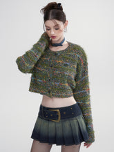 Green & Apricot Knitted Cardigan - CHINASQUAD