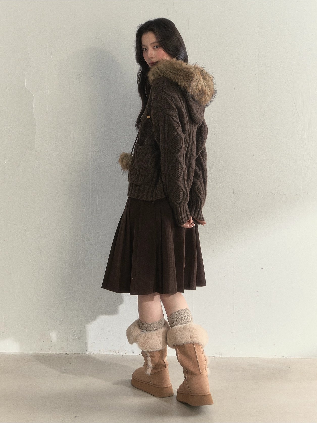 Textured Cable-Knit Wool Sweater