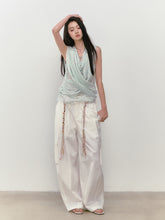 Small Floral Cowl Neck Sleeveless Vest - CHINASQUAD
