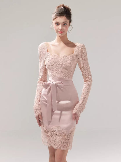 Square-Neck Slim-Fit Bodycon Dress