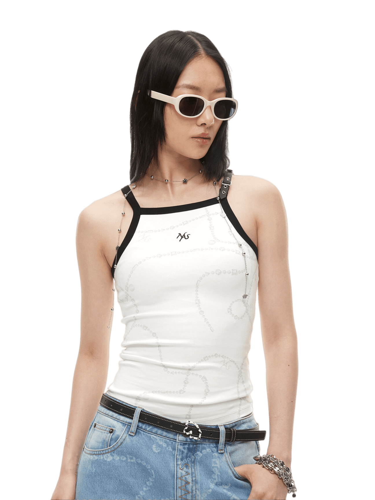 Beverly Leather Halter Camisole