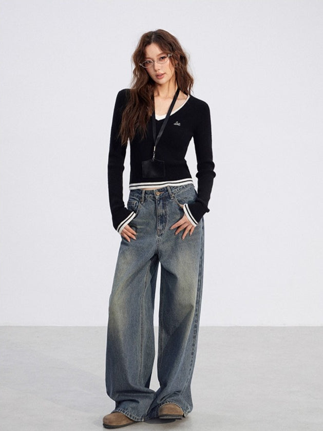 Slim-Fit Soft-Touch Knit Blouse